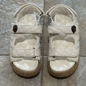 Sold! Kurt Geiger Kids Cream Quilted Hook-and-Loop Sandals